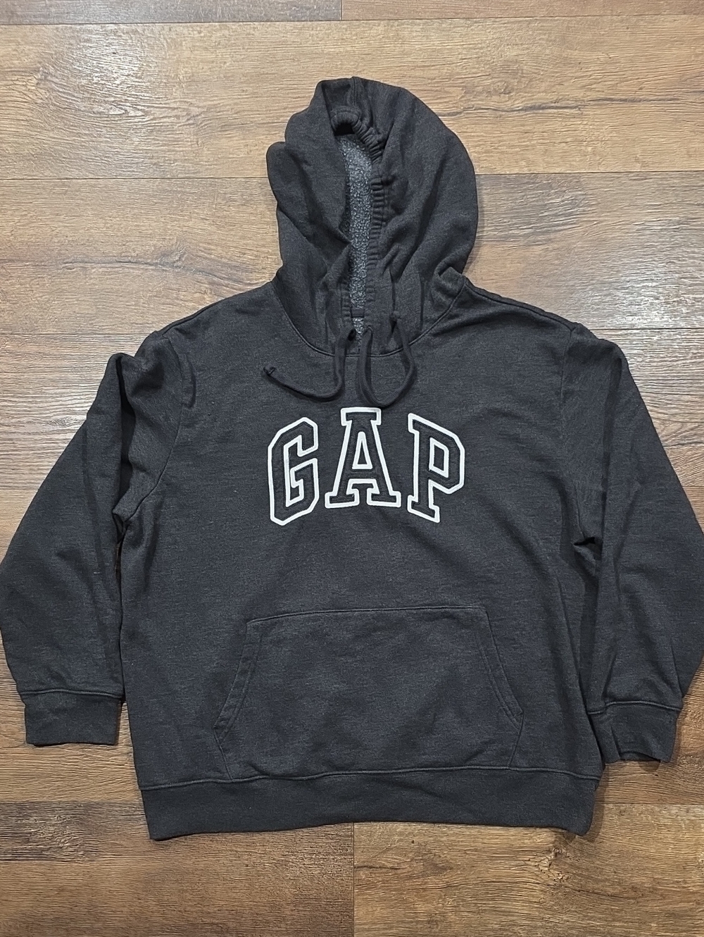 GAP Charcoal Hooded Sweatshirt with White Logo